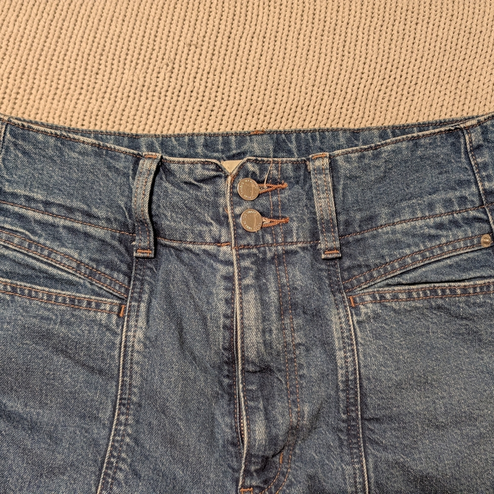 Universal Thread Double Button Blue Flare Jeans